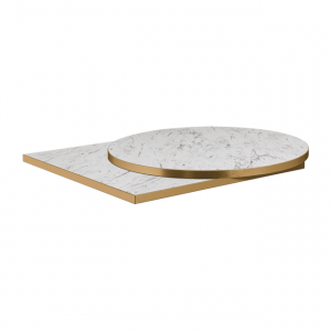 OMEGA Laminate Table Top - White Carrara Marble